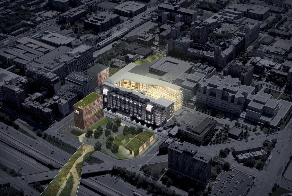 Old Cook County Hospital Adaptive Reuse Epicenter: Work/Live/Heal