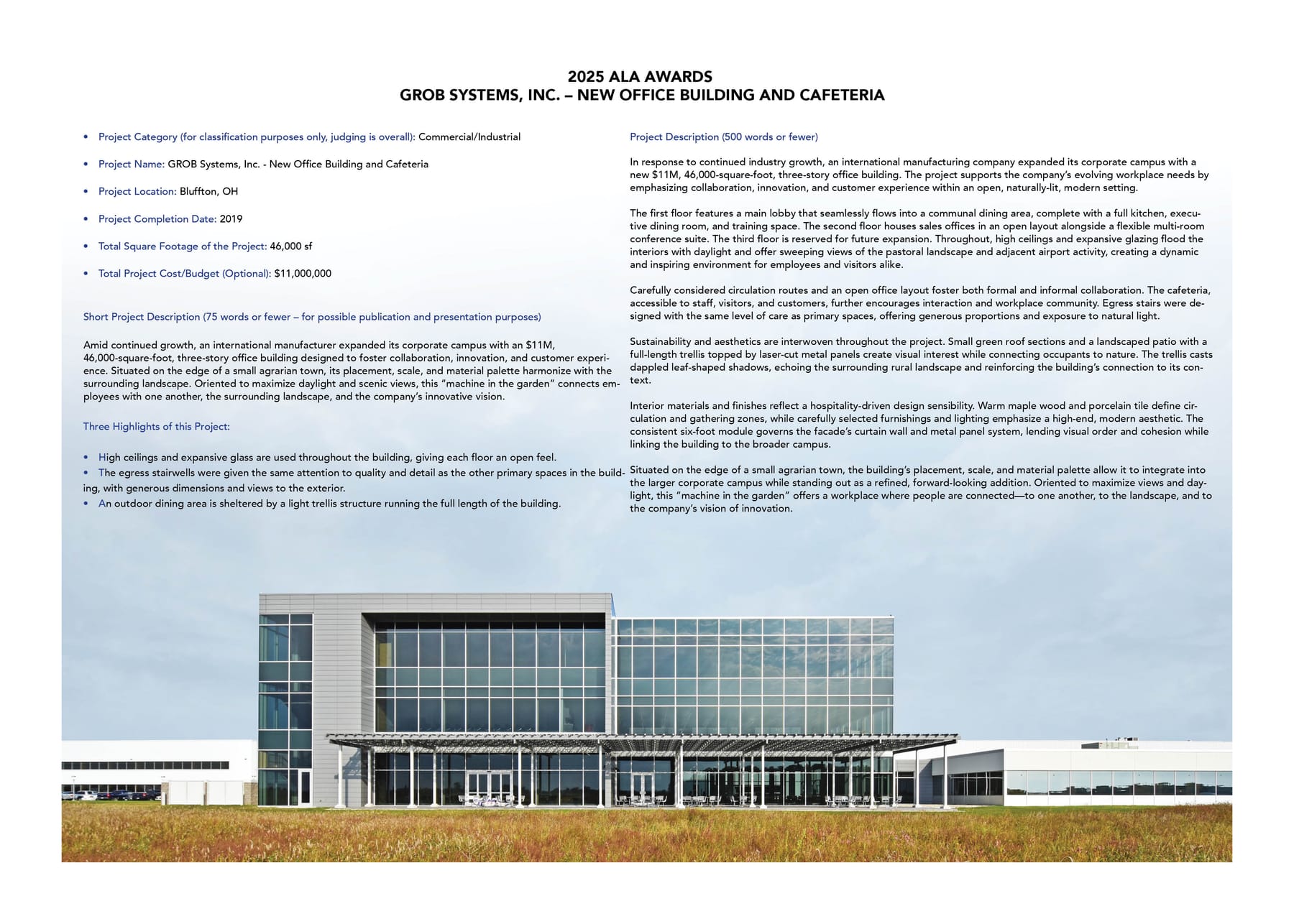 GROB Systems, Inc. – New Office Building and Cafeteria