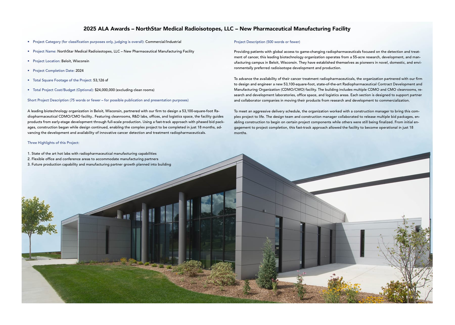 NorthStar Medical Radioisotopes, LLC – New Pharmaceutical Manufacturing