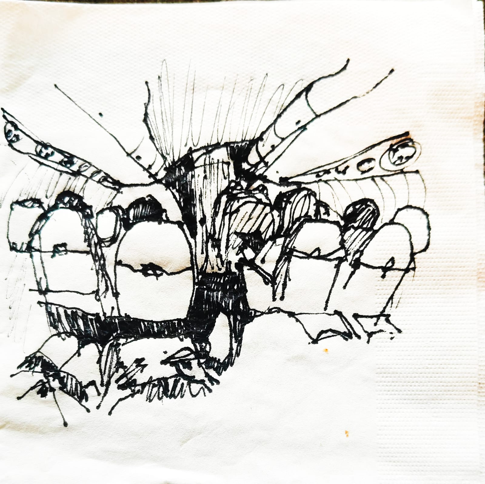 Napkin sketch by Joel Berman