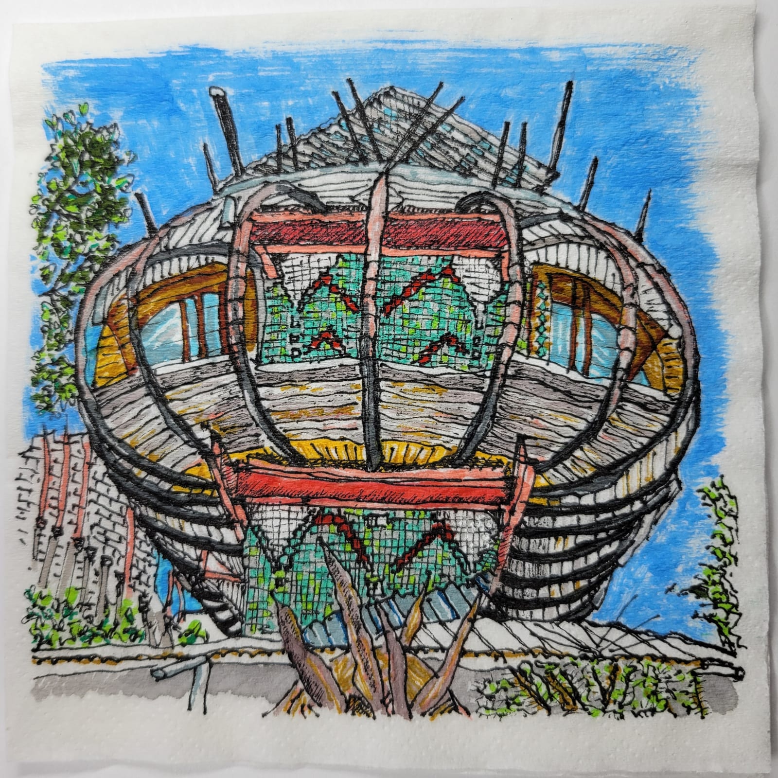 Napkin sketch by Felipe Cajigas